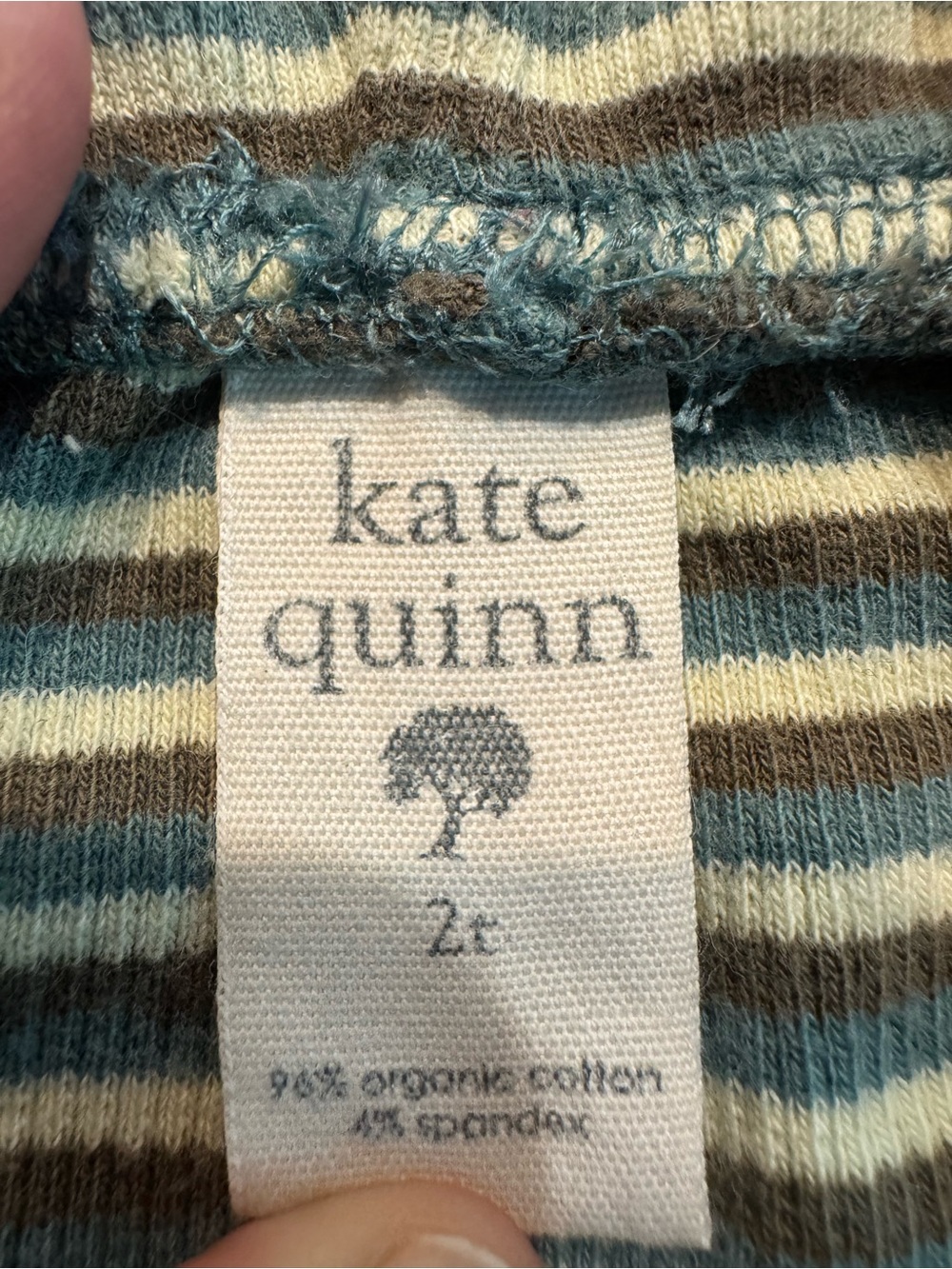Kate Quinn 2T Striped hooded romper: crotch snaps w/ organic cotton